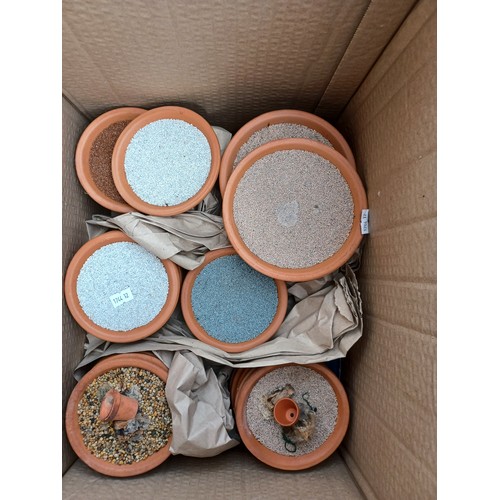 408 - A quantity of terracotta dishes, with resin sand -