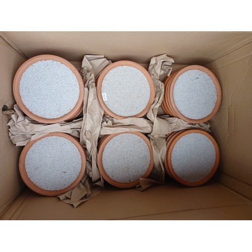 410 - A quantity of terracotta dishes, with resin sand -