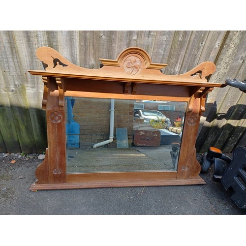 347 - An Arts & Crafts wall mirror, with copper and enamel bosses and another wall mirror (2) -