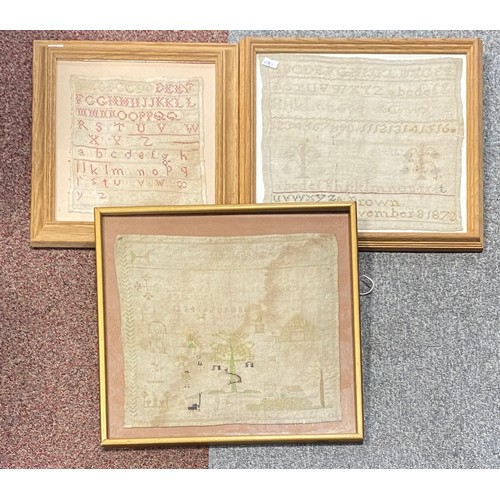 135 - A group of 19th century samplers (faded) -