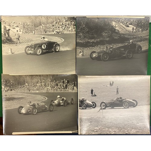 140 - A group of four black and white photographs of motor racing interest, believed to be Goodwood, inclu... 