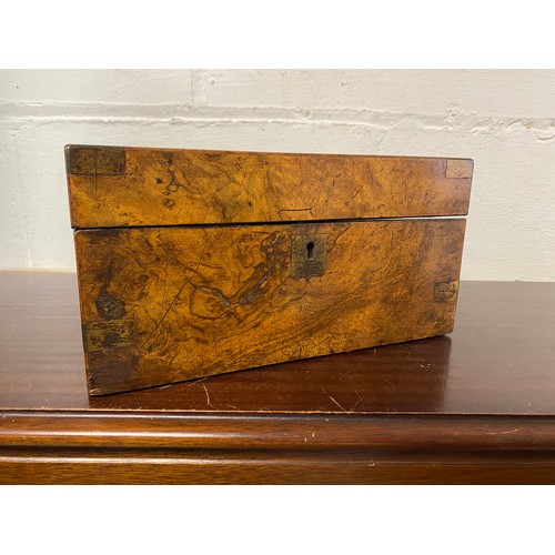 56 - A 19th century brass bound walnut lap desk -