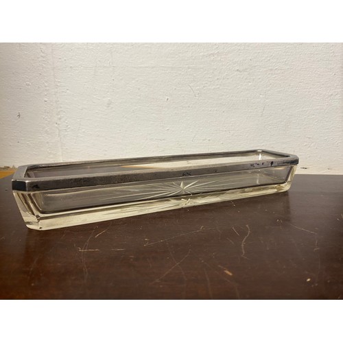 20 - A George V silver mounted cut glass pin dish, London 1912 -