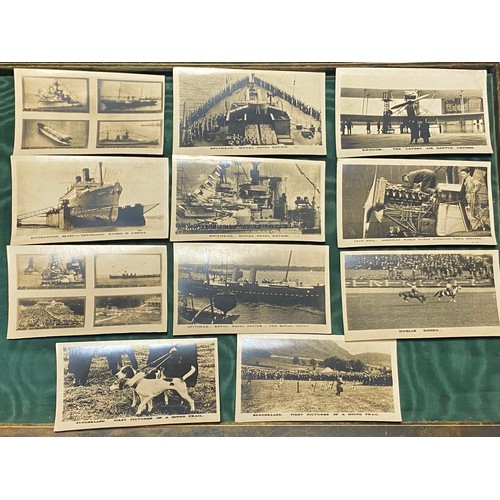 175 - Postcards: eleven Pathe Freres postcards, subjects including Spithead Royal Navy Review, the Berenga... 