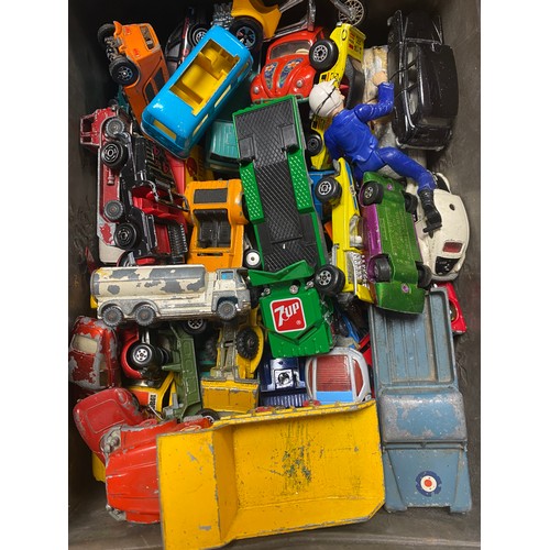 239 - Toys: a collection of die cast model cars and other vehicles, playworn -