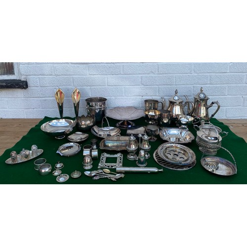35 - A silver plated teaset and a quantity of other silver plated wares -