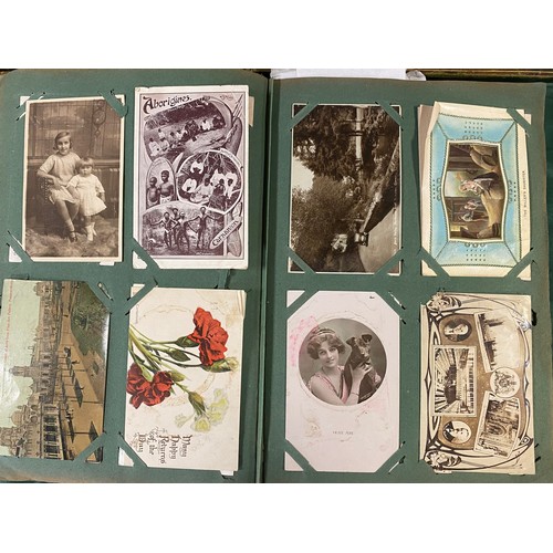 180 - Postcards: an album of approximately 210 postcards, to include photographic, topographical, greeting... 