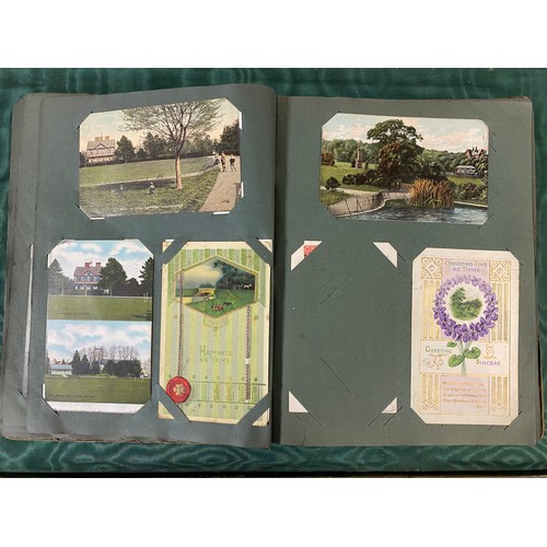 192 - Postcards: an album of approximately 125 postcards, including photographic, schools, topographical a... 