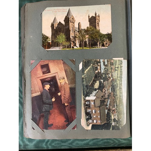 192 - Postcards: an album of approximately 125 postcards, including photographic, schools, topographical a... 