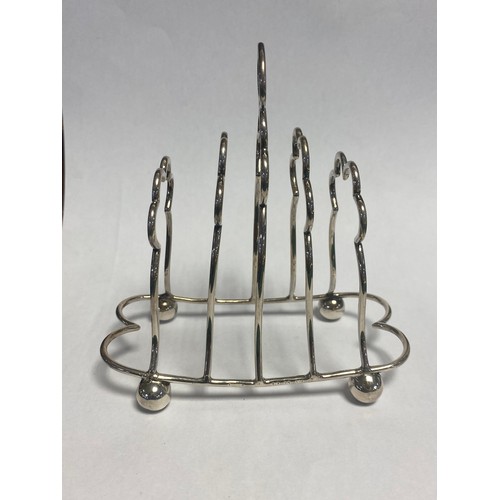 42 - A late Victorian silver toast rack, Birmingham 1899 -