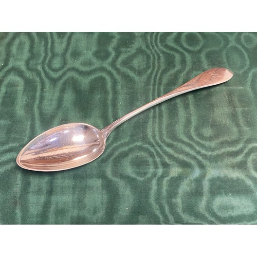 46 - A white metal basting spoon, foreign control marks -