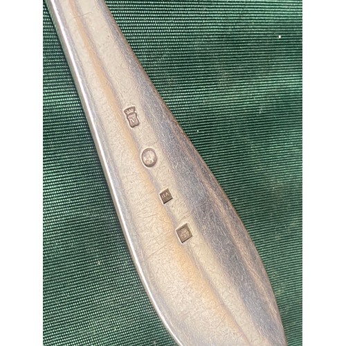 46 - A white metal basting spoon, foreign control marks -