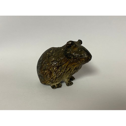 140 - A 19th century Austrian cold painted bronze depicting a rodent, stamped Geschutz -