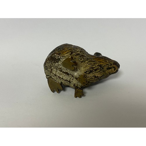 140 - A 19th century Austrian cold painted bronze depicting a rodent, stamped Geschutz -