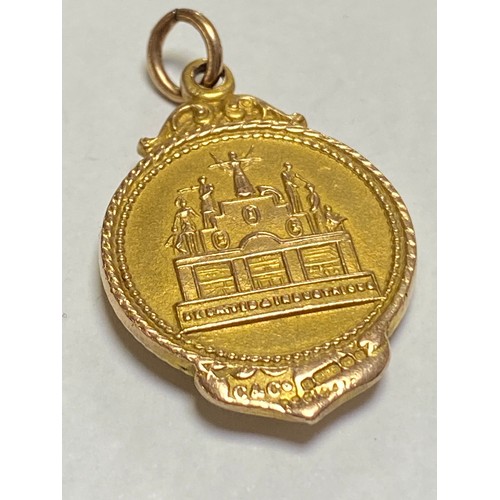 127 - A 9ct gold and enamel medal, together with a RAOB ribbon and jewel etc -