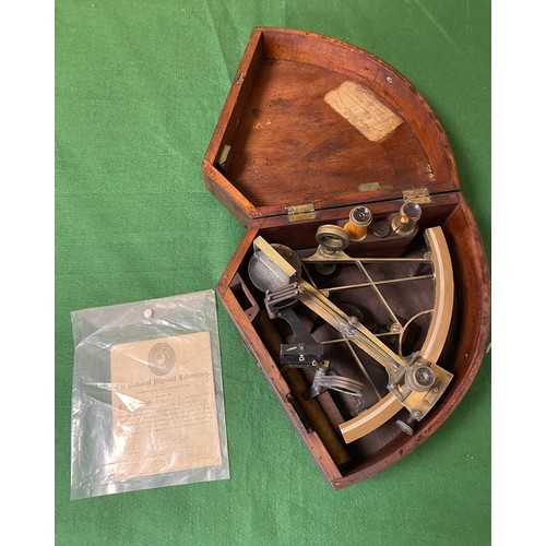 477 - An early 20th century sextant, manufacturers signature worn -