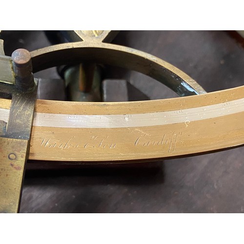 477 - An early 20th century sextant, manufacturers signature worn -