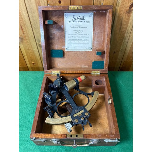 478 - A 'Sestrel' sextant, by Henry Browne & Son Ltd, No. 1803B, certificate dated 1956 -