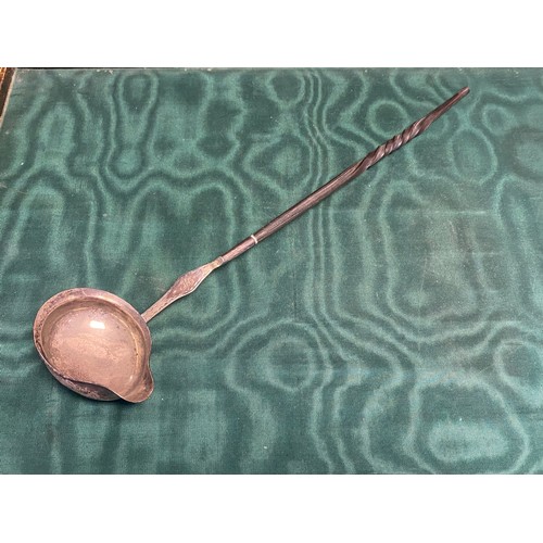 3 - A Georgian silver toddy ladle, with turned balleen handle -