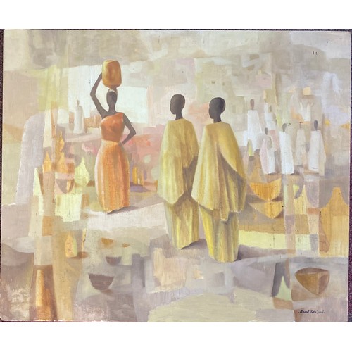 144 - John Seldon -                                                                 
African figures, oil ... 