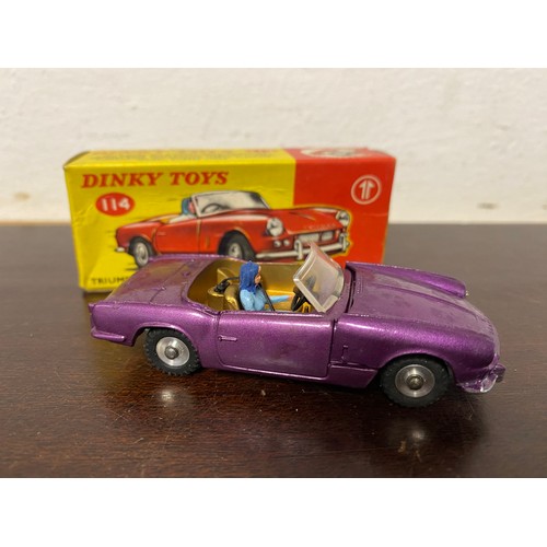 205 - Dinky: 114 Triumph (metallic purple), boxed -