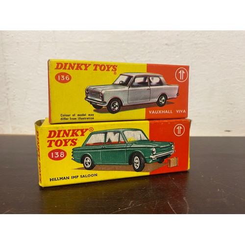 207 - Dinky: two cars, comprising 136 Vauxhall Viva and 138 Hillman Imp Saloon, both boxed -