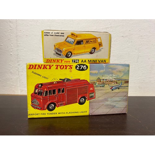 210 - Dinky: 274 AA Mini Van and 276 Airport fire tender, both boxed -