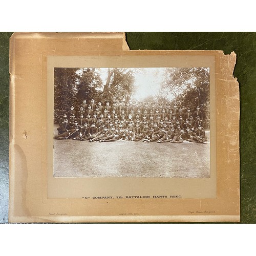 245 - Of Military interest: an early 20th century photograph of 'C' Company, 7th Battalion Hants Regt, dat... 