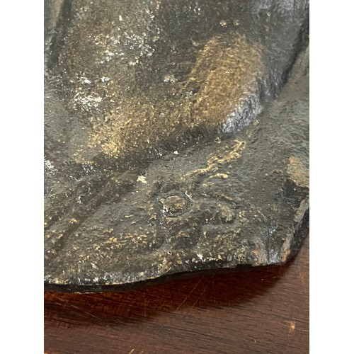 88 - A bronze dog head, initialled P S -