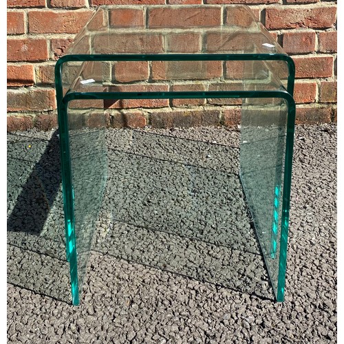 381 - A nest of two modern glass tables -