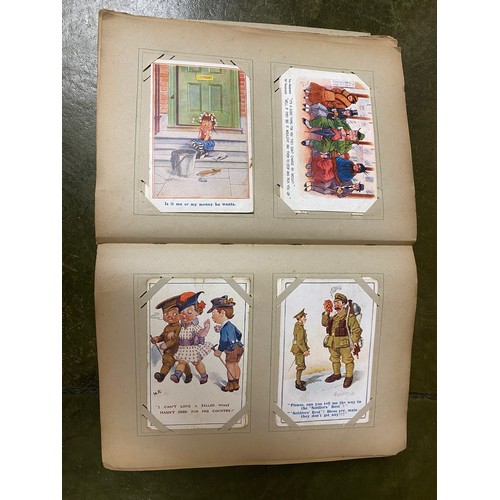 297 - Postcards: a large early 20th century postcard album, containing approximately 320 postcards, includ... 