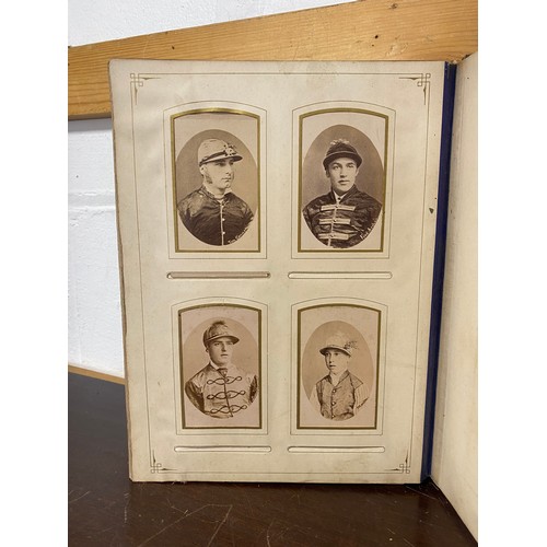 304 - A Victorian photograph album, containing a quantity of carte de visite and photographs, including ni... 