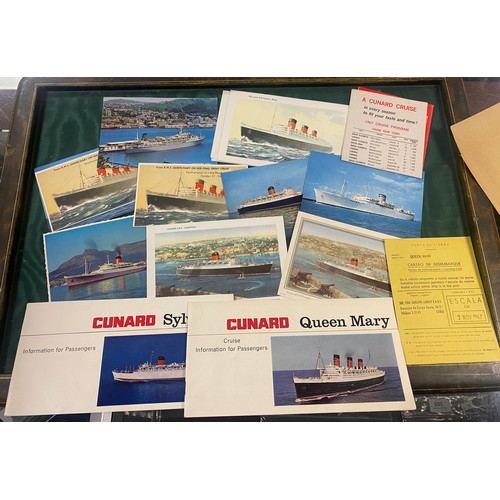 266 - A collection of Cunard menus and other ephemera, 1950's and 1960's, and other ephemera -