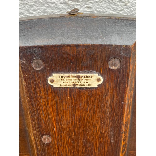 267 - A late Victorian coaching table, labelled for Thornton Herne, Pont St -