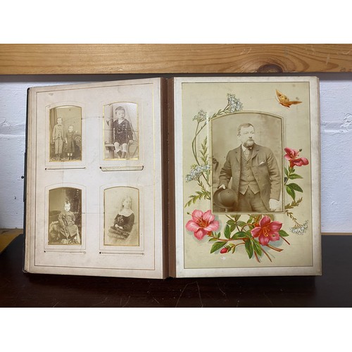 195 - A Victorian album containing approximately 70 carte de visite and photographs -