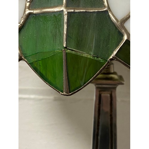 260 - A modern Tiffany style table lamp, with white and green shade -