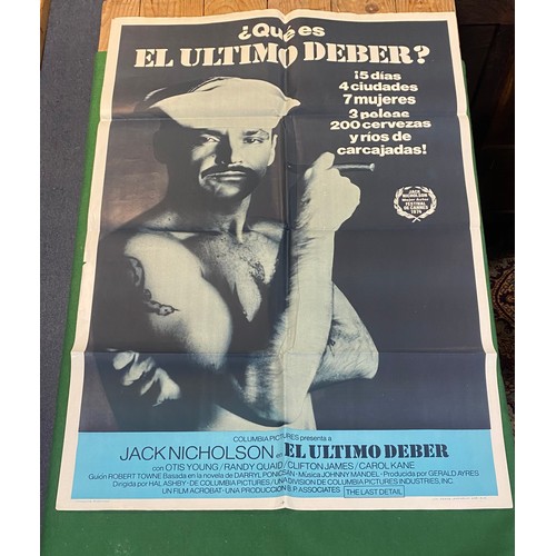 194 - A vintage 1970's film poster for The Last Detail, Argentinian release, and a poster for 'Irma La Dou... 