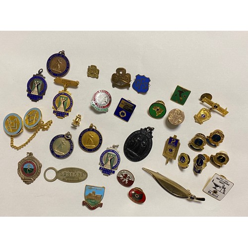 29 - A small quantity of vintage enamel badges, medals etc -