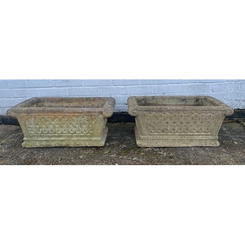 478 - A pair of garden troughs -