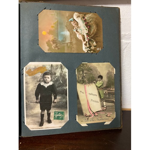 346 - Postcards: an album of approximately 150 cards, including greetings, together with an album of portr... 