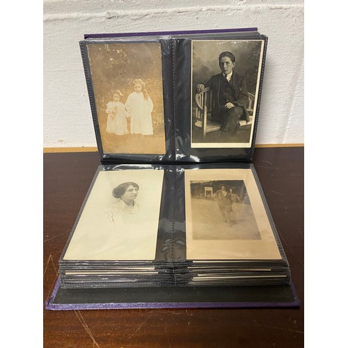 346 - Postcards: an album of approximately 150 cards, including greetings, together with an album of portr... 