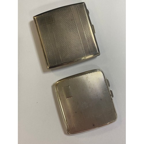 79 - An Art Deco silver cigarette case, Birmingham 1931, together with another similar, Chester 1931, eac... 