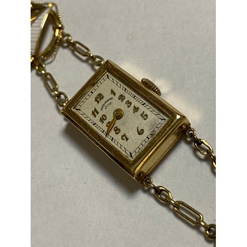 102 - An early 20th century gold and enamel cocktail watch, by Abercrombie & Fitch, the signed dial on a s... 