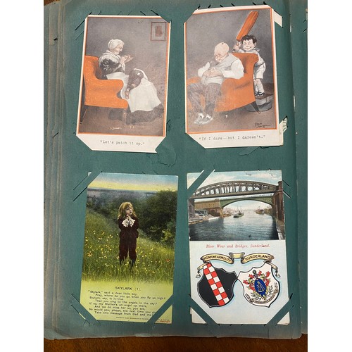 350 - Postcards: an album of approximately 230 postcards, including Norfolk Broads, anthropomorphic cats, ... 