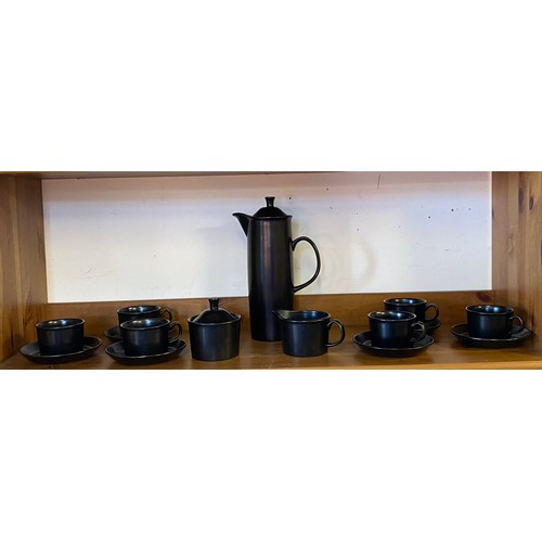 186 - A Wedgwood matt black glazed coffee service -