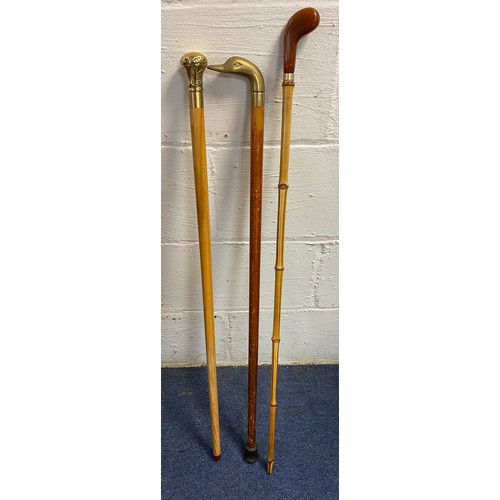 484 - A group of three walking sticks/canes -