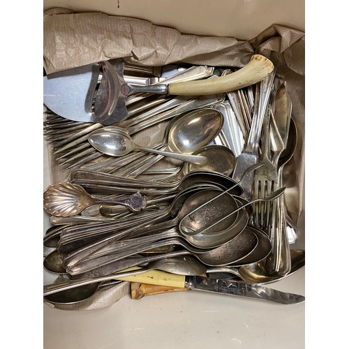 108 - A quantity of silver plate, including flatware and teapots -