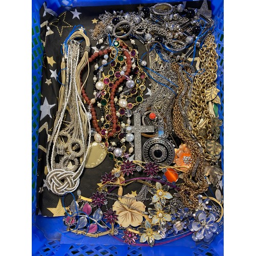 5 - Approximately 30 pairs of earrings, together with 29 necklaces, including beads, enamel etc -