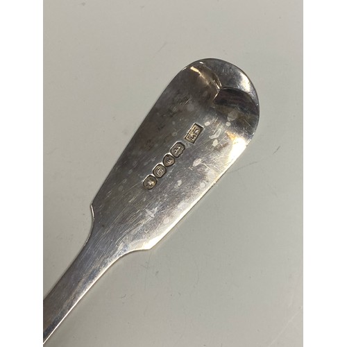 9 - An early Victorian silver fish slice, London 1840, together with a William IV silver spoon -