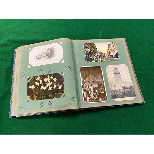 241 - Postcards: an album of approximately 145 postcards, to include photographic, topographical, royalty ... 